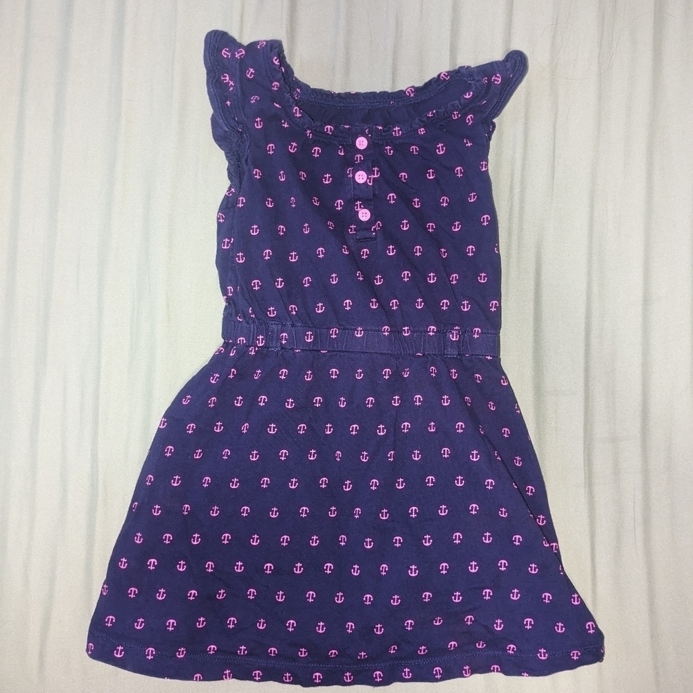 Carter's size 4 navy and pink anchor dress